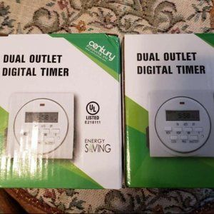 Dual Outlet Digital Timers Set of 2